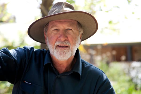 Grazier in a broad hat on his property near Armidale, New South Wales