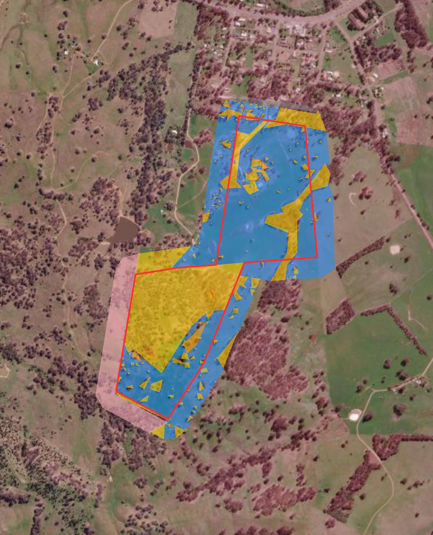 The same parcel with MapCheck data layers revealed