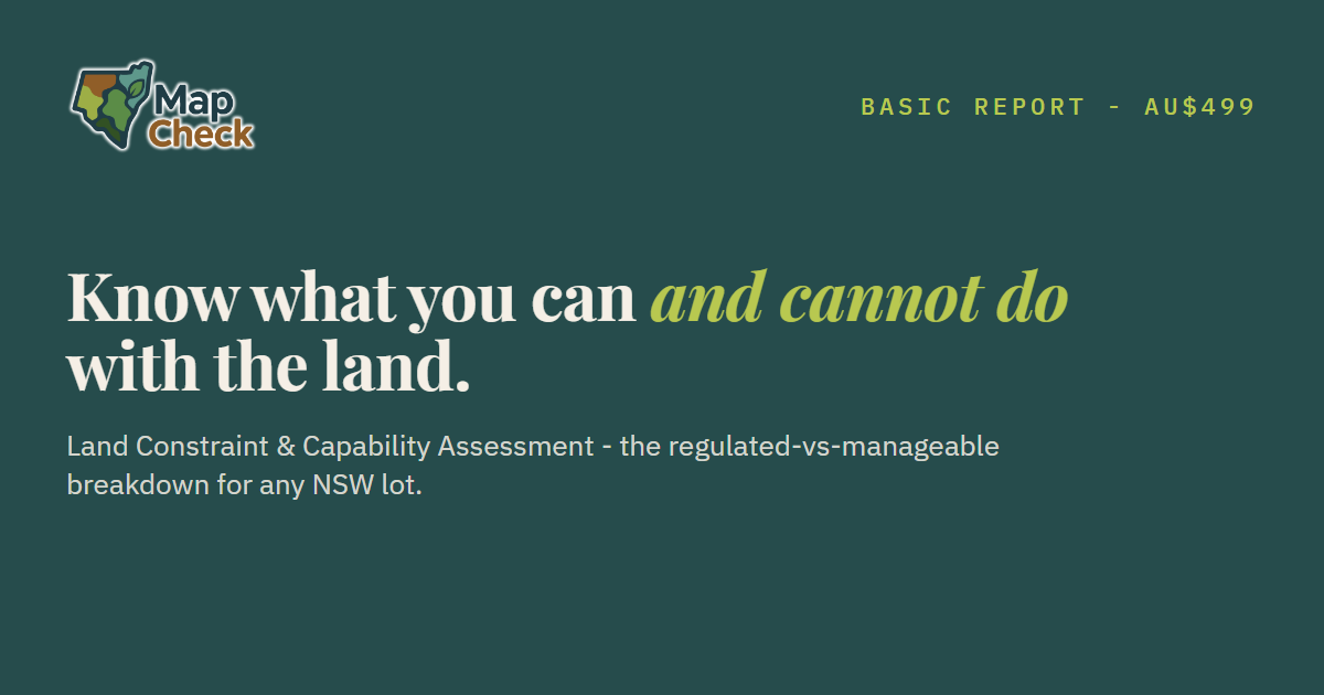 Land Constraint & Capability Assessment (NSW) | MapCheck